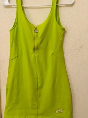 Nike Neon Lime Zip-Front Tank mini Dress